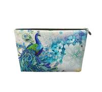 DITXIT Gudetama - Trousse da viaggio per cosmetici, con cerniera, portamonete, per donne e ragazze, idea regalo, Pavoni E Fiori, Taglia unica