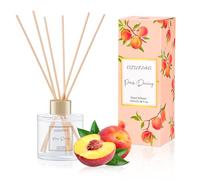 DIUFJAG Diffusore di Profumo di Pesca con 6 Bastoncini di Fibra, 100 ml, Set di diffusori di fragranze per aromaterapia, deodoranti per casa, Camera da Letto, Bagno