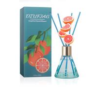 DIUFJAG Profumatore per Ambienti - Pompelmo,Reed Diffuser Diffusore Profumo Ambiente con 8 Bastoncini per Bagno,Appartamento 100ml