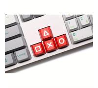 Diulazin Tastiere 4 pezzi copritasti in PBT con sottotitoli colorati per tastiera per videogiochi, accessori meccanici per computer (rosso)