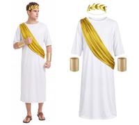 DiULi 4 Pezzi Costume da Romano per Uomo, Costume da Dio Greco Halloween-L