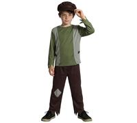 DiULi - Costume da pauper vittoriano, per bambini, set da 3 pezzi, costume in stile vittoriano, con pantaloni, cappellino e cappello, per Halloween, per bambini, 4-12 anni