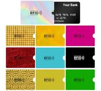 DiULi Supporto per Carte RFID Colorato, 10 Pezzi Custodie Blocco RFID per Carte di Credito Ultra Sottile, Coperture Sicure per Carte di Credito Senza Contatto, Protezione Anti-frode