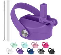 Diumepo Coperchio con cannuccia per bottiglie d'acqua Hydroflask a bocca larga, coperchio antipolvere con cannuccia per borraccia sportiva Hydro Flask e Takeya da 12/16/18/20/32/4 oz, accessorio con