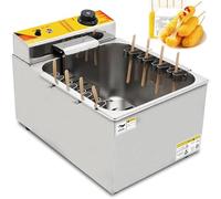 DIUNAOZI Friggitrice Elettrica Automatica da 1900 W, Friggitrice Professionale per Hot Dog al Formaggio da 12 Litri,per Bastoncini di Hot Dog al Formaggio Coreano,Acciaio Inossidabile