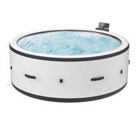 DIUNAOZI Set Idromassaggio con Idromassaggio Bubble Massage,Vasca Idromassaggio Gonfiabile Portatile da Esterno per 4-6 Persone, con 180 Getti d'Aria e 1 Copertura Termica White