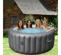 DIUNAOZI Vasca Idromassaggio Gonfiabile,Vasche Idromassaggio da Esterno da 4 A 6 Persone,Vasca Idromassaggio Portatile Gonfiabile con Oltre 150 Getti d'Aria E1 Copertura Termica per Massaggi. 72x28in