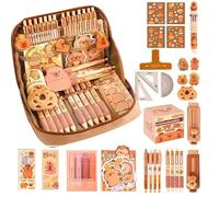 Diuyzoc Capybara - Set di cancelleria, astuccio con capibara, organizer per matite Capybara, set completo, organizer organizzato, 14,5 cm, 1 set, per studenti, Aggiornato ispessito e antimacchia 12