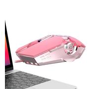 Diuyzoc da gioco cablato, da gioco USB cablato silenzioso, USB programmabile ergonomico, 4 DPI regolabili, materiale resistente all'usura, 14 cm, rosa, per uso domestico e sul posto
