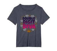 Diva a Due cifre: Celebrazione della Regina del decimo Compleanno Maglietta, Donna Plus-Size, Pervinca, 6X