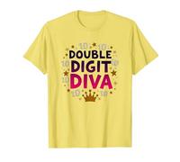 Diva a Due cifre: Celebrazione della Regina del decimo Compleanno Maglietta, Uomo, Limone, 3XL