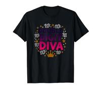 Diva a Due cifre: Celebrazione della Regina del decimo Compleanno Maglietta, Uomo, Nero, 5XL