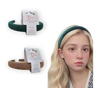 Diva Cerchietto in velluto da donna, statico, accessorio per capelli di lusso, colore verde/nero/marrone, per acconciature eleganti (BGGN, taglia unica)