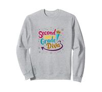 Diva di seconda elementare: Sassy School Star per Giovani Studenti Felpa, Unisex per Adulti, Grigio Melange, XL
