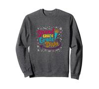 Diva di seconda elementare: Sassy School Star per Giovani Studenti Felpa, Unisex per Adulti, Grigio Scuro, XXL