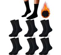 DIVABONNA 6 Paia Calze Termiche Uomo e Donna - Calzini Termici Invernali Morbidi e Caldi - Calzettoni Termici per il Freddo (35-40, Nero)