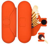 DivaDwell Depot Porta pennelli da trucco in silicone con cuscinetto per la pulizia, custodia organizer da viaggio, chiusura magnetica, borsa impermeabile per cosmetici per una facile conservazione e