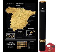 Divalis Mappa Spagna per Segnare Viaggi - Grande Mappa da Grattare - Mappa Spagna Grattabile per Province e Paesi - Scratch off Spain Map - Scratchable Spain Poster