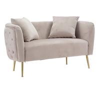 Divanetto Bucarest Grigio 127x74x73 cm Legno e Spugna e Tessuto e Metallo