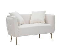 Divanetto in Velluto telaio in metallo Dorato BUCAREST Dimensioni 127x74x h71 cm peso 21 kg rivestimento completamente sfoderabile colore crema crema