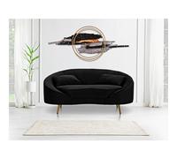 Divanetto in Velluto telaio in metallo Dorato OSLO Dimensioni 148x84x h68 cm peso 22 kg rivestimento completamente sfoderabile colore nero nero