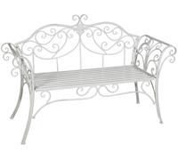 Biscottini Divanetto panca sedia seduta poltrona in ferro finitura bianca anticata L133xPR47xH90 cm