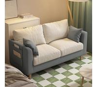 Divani A Due Posti Piccoli Con Tasche Laterali, Divano A Due Posti Imbottito In Tessuto Di Metà Secolo, Gambe Del Divano In Legno Massello Rialzate, Per Soggiorno(A,123cm)