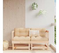 Divani Angolari Giardino 2 Pezzi in Legno Massello di Pino con Cuscini, Set Salotto Esterno per Terrazza Patio, Design Modulare, Struttura Robusta, Comfort Seduta
