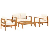 DIVANI DA GIARDINO VIDAXL 4 pz con Cuscini Legno Massello di Acacia - 3214838