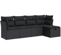 DIVANI DA GIARDINO VIDAXL 5 pz con Cuscini in Polyrattan Nero - 3325261