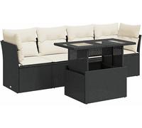 DIVANI DA GIARDINO VIDAXL 5 pz con Cuscini in Polyrattan Nero - 3326087