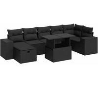 DIVANI DA GIARDINO VIDAXL 5 pz con Cuscini in Polyrattan Nero - 3327945