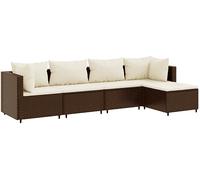 DIVANI DA GIARDINO VIDAXL 5 pz con Cuscini Marrone in Polyrattan - 3308057