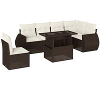 DIVANI DA GIARDINO VIDAXL 7 pz con Cuscini Marrone in Polyrattan - 3268573