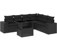 DIVANI DA GIARDINO VIDAXL con Cuscini 7 pz Nero Polyrattan - 3269185