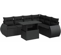 DIVANI DA GIARDINO VIDAXL con Cuscini 7 pz Nero Polyrattan - 3326646