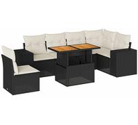 DIVANI DA GIARDINO VIDAXL con Cuscini 7 pz Nero Polyrattan - 3327381