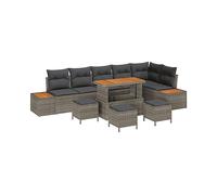 DIVANI DA GIARDINO VIDAXL con cuscini, Polyrattan, 71x110x55 cm