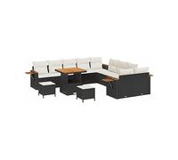 DIVANI DA GIARDINO VIDAXL con cuscini, Polyrattan e acciaio verniciato a polvere, 80x80x71 cm