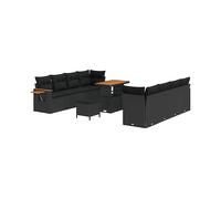 DIVANI DA GIARDINO VIDAXL modulare, Polyrattan, Legno massiccio di acacia, 55x90x71 cm