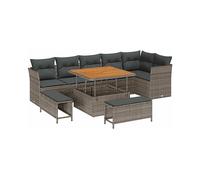 DIVANI DA GIARDINO VIDAXL Polyrattan, Acciaio verniciato a polvere, 100x100x71 cm