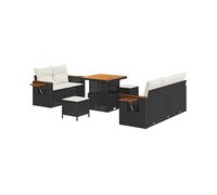 DIVANI DA GIARDINO VIDAXL Polyrattan, legno massiccio di acacia, 179x204x85 cm