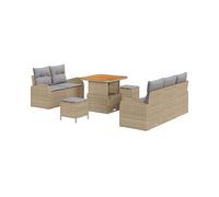 DIVANI DA GIARDINO VIDAXL Set con cuscino 8 pcs, Polyrattan, legno massello di acacia, 80x80x71 cm