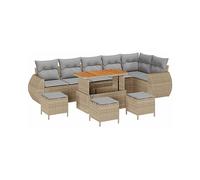 DIVANI DA GIARDINO VIDAXL Set con Cuscino, Polirattan sintetico, 133x298x85 cm