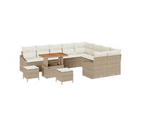 DIVANI DA GIARDINO VIDAXL Set con cuscino, Polyrattan, Acciaio, Legno di acacia, 71x90x55 cm