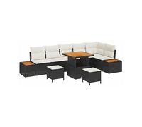 DIVANI DA GIARDINO VIDAXL Set modulare, Polyrattan, acciaio verniciato a polvere, 71x80x80 cm