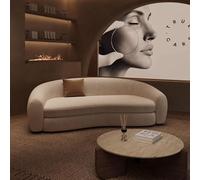 Divani in pelle di agnello a forma di arco e di forma irregolare, divani da reception e da reception nell'area lounge della hall di un piccolo negozio di abbigliamento di uno stilista(Set 3)