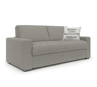 DIVANI STORE - Divano Letto Matrimoniale 220 cm in Tessuto Impermeabile - Materasso 160x197 cm e H20 cm - Artigianale Talpa