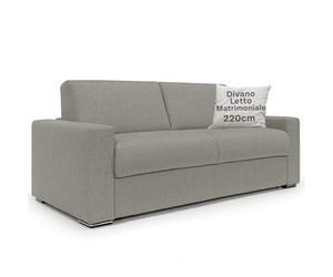 DIVANI STORE - Divano Letto Matrimoniale 220 cm in Tessuto Impermeabile - Materasso 160x197 cm e H20 cm - Artigianale Talpa