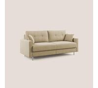 Divani.Store Megan divano letto matrimoniale in microfibra smacchiabile beige 168 cm (mat. 120x197)